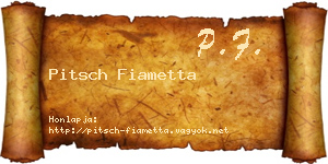 Pitsch Fiametta névjegykártya